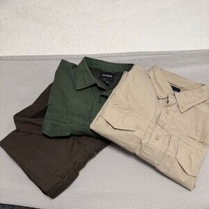 Lot of 3 CQR Mens Tactical Short Sleeve Shirts Outdoor Hiking Fishing Large